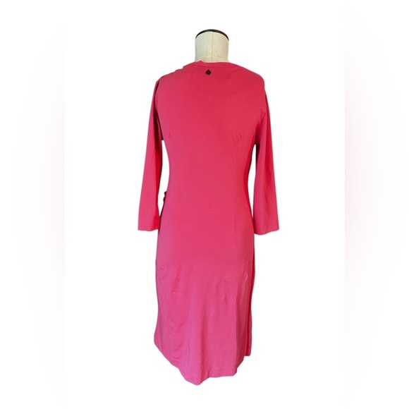 Soft Surroundings Petal Pink Coastal Hyannis Knit Midi Dress Side Ruching Size S - Picture 2 of 9